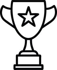 Trophy Icon: A minimalist vector illustration of a golden trophy, exuding elegance and the spirit of competition. Perfect for design projects about awards, winning, and achievement. 