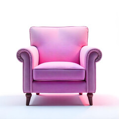 pink violet purple armchair modern isolated on white background