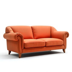 Fototapeta premium orange sofa couch modern isolated on white background