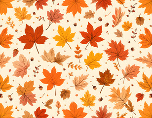 autumn leaves seamless pattern