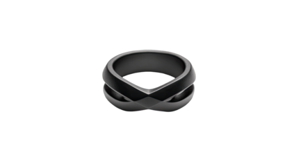 Dark, matte ring, intricate design