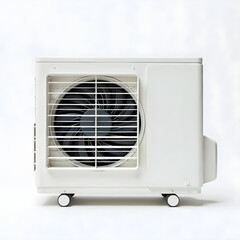Obraz premium ac outdoor unit with fan isolated on white