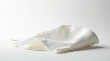 White fabric cloth with folded edges textile
