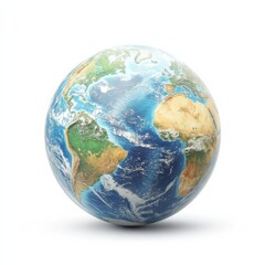 3D Render of Detailed Earth Globe, Global Concept, World Map Planet Earth, 3D Rendering