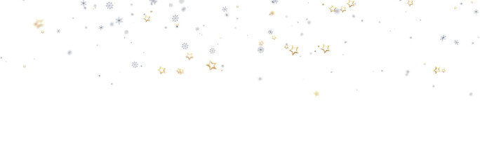 Sparkling winter background with gold stars and snowflakes. Perfect for holidays.