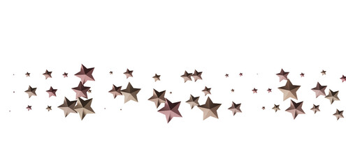 Beautiful rose gold stars falling on white background. Perfect for holidays, celebrations, and more.