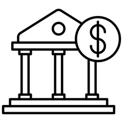 dollar banking line icon
