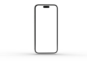 Clean smartphone mockup with blank screen. Perfect for app presentations or website design.