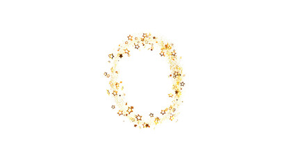 Sparkling gold stars forming a circular frame, perfect for holidays, celebrations, and festive designs.