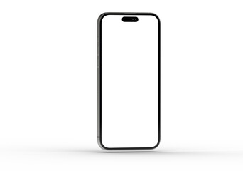 High-quality image of a modern smartphone with blank screen, perfect for app presentations or website mockups.