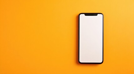 Minimalist smartphone design on vibrant orange background emphas