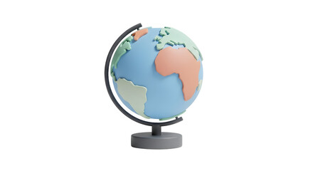 World Globe 3D Rendering Travel Science Earth Geography Map Continents Countries Global Education Learning Exploration Discovery Adventure Journey