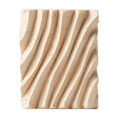 Decorative cream ceramic tile with wavy texture on black