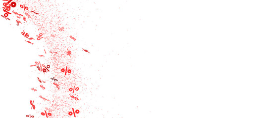 Abstract background with red percentage symbols exploding. Ideal for sale banners and discount promotions.