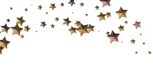 Beautiful background image of gold and brown stars scattered on white. Perfect for celebrations.