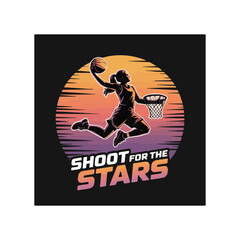 Basketball female vector silhouettes on white background.