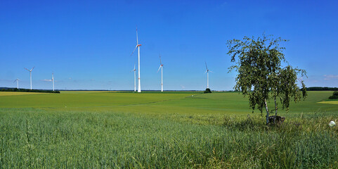 Windenergieanlage auf der Schwäbischen Alb bei Dornstadt; Baden Württemberg; Deutschland;