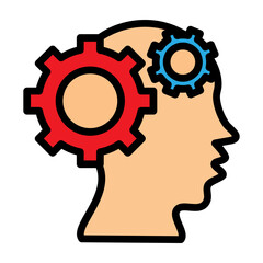 Thinking Head Vector Filled Icon Design