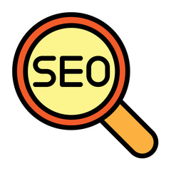 SEO Research Vector Filled Icon Design