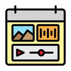 Content Calendar Vector Filled Icon Design