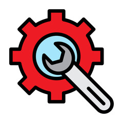 Optimization Wrench Vector Filled Icon Design