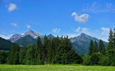 Tannheimer Tal; Blick zum Rauhhorn und Gaishorn; Österreich; Tirol