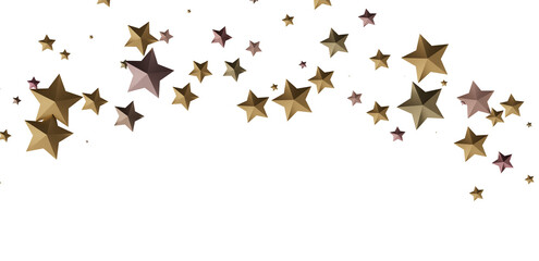 Beautiful image of gold and brown stars scattered on white background. Perfect for celebrations.