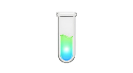 Science Test Tube Lab Experiment with Blue Green Liquid Sample. Chemical Reaction in Glassware for Scientific Research Healthcare Medicine Pharmaceutical and Education