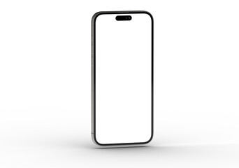 High-quality photo of a modern smartphone with a blank screen, perfect for app presentations or website mockups.