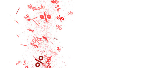 Abstract background with red percentage symbols. Perfect for sale banners and promotions.