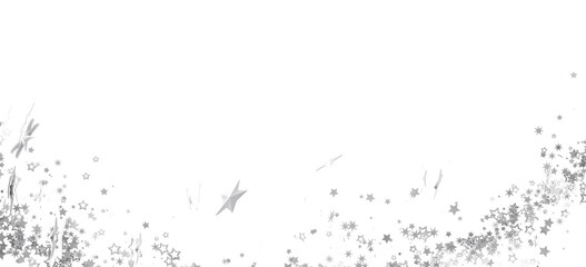 Obraz premium Elegant silver stars and dragonflies on white background. Perfect for festive designs.