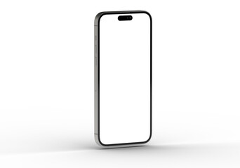 Clean image of a modern smartphone with blank screen, ideal for app presentations or website mockups.
