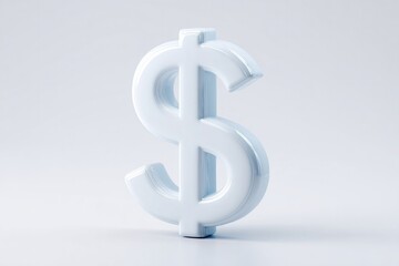 Obraz premium Three-dimensional dollar sign stands prominently against minimal