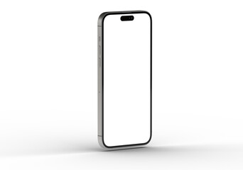 High-quality image of a modern smartphone with a blank screen, perfect for app presentations or website mockups. Isolate