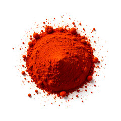 Ground cayenne pepper powder pile isolated on white background copy space
