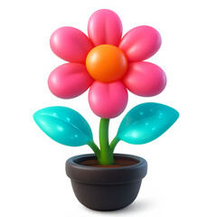 Pink Flower in a Pot