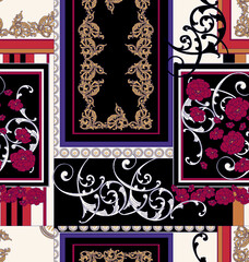 set of floral elements