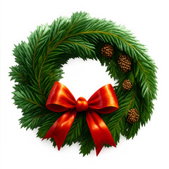 Classic Christmas Wreath with Red Bow