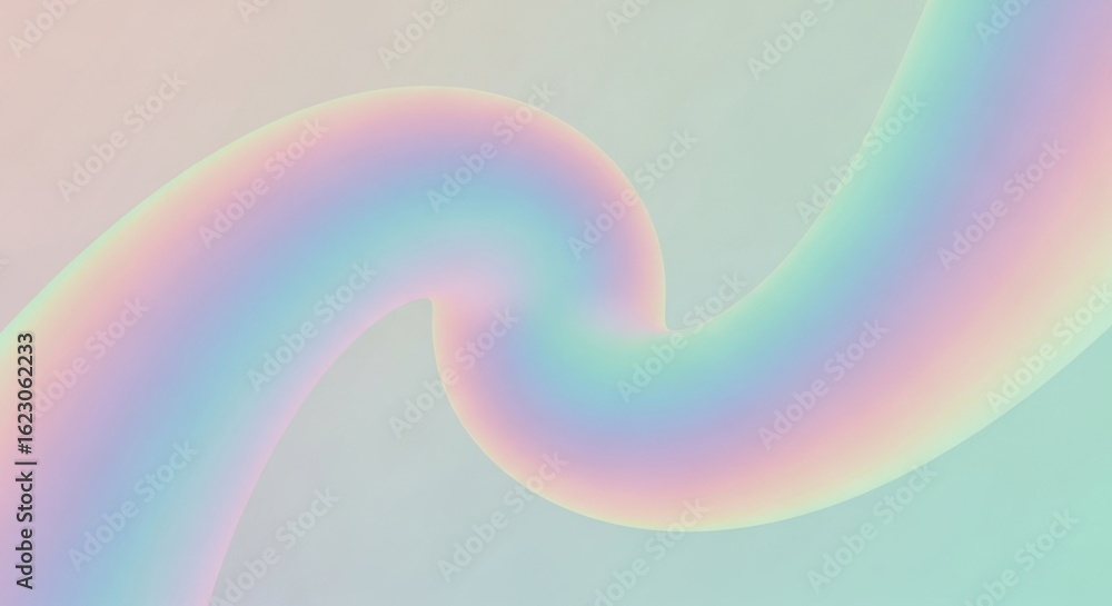 Poster pastel gradient wave with iridescent colors creates a modern and calming abstract background for des