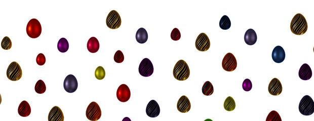 Collection of photos perfect colorful handmade painted easter eggs isolated