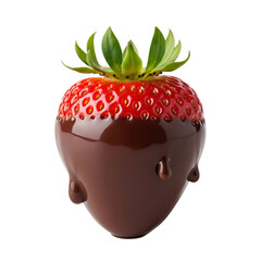 Juicy strawberry dipped in rich, velvety chocolate—a decadent treat that’s pure indulgence! Perfect for foodies & dessert lovers, PNG file on transparent background 