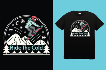 Bold monochrome t shirt design featuring Endeavor Snowboards emblem with globe, mountain, and bomb fuse for extreme winter sports branding
