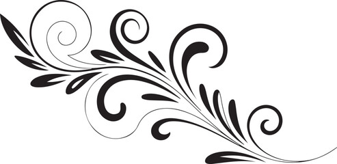 Fototapeta premium Elegant Swirl Flourish Vector Illustration with Decorative Floral Elements