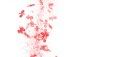 Abstract background with red percentage symbols. Ideal for sales, discounts, and promotions.