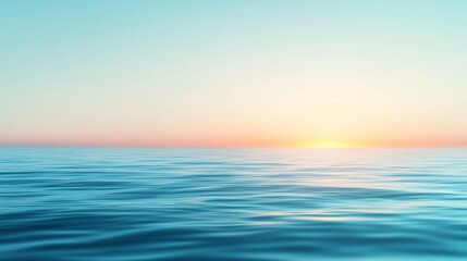 Obraz premium Ocean Sunset Calm Water, Peaceful Horizon, Pastel Sky, sea, ocean