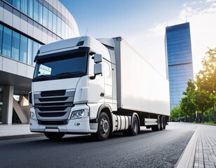 Fototapeta premium truck logistics mock up