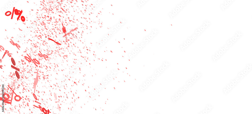 Poster abstract background with red percentage symbols exploding. perfect for sales, discounts, and promoti