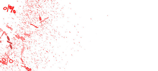Abstract background with red percentage symbols exploding. Perfect for sales, discounts, and promotions.