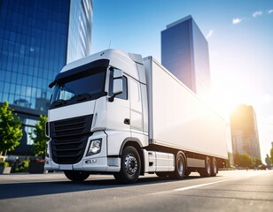 Naklejka premium truck logistics mock up
