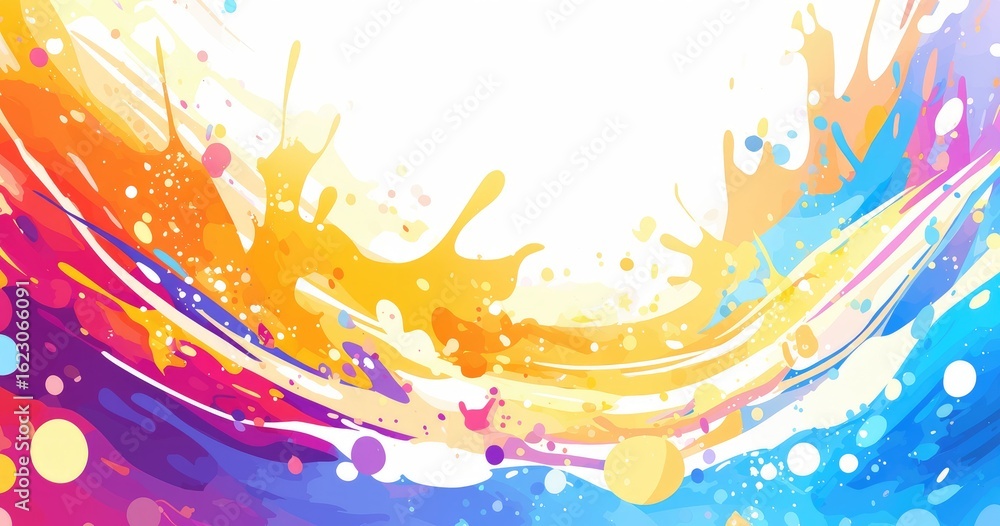 Poster a vibrant splash of colors creating an abstract and dynamic design.